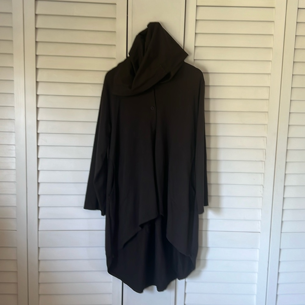 Button Down Dark Chocolate Tunic - image 1